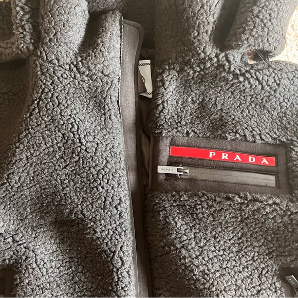 Cropped fleece recycled sweatshirt jacket black size small - Picture 9 of 16